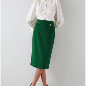 LK Bennett Forest Green Pencil Skirt